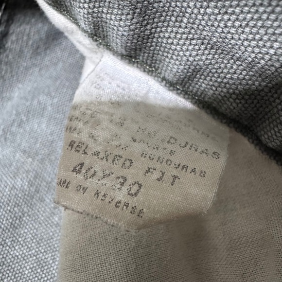 Vintage 90s Dickies Relaxed Fit Carpenter Pants 40x30 Denim Distressed Olive - Picture 6 of 8